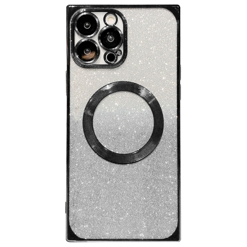 

For iPhone 14 Pro Square Gradient Magsafe Electroplating TPU Phone Case(Black)