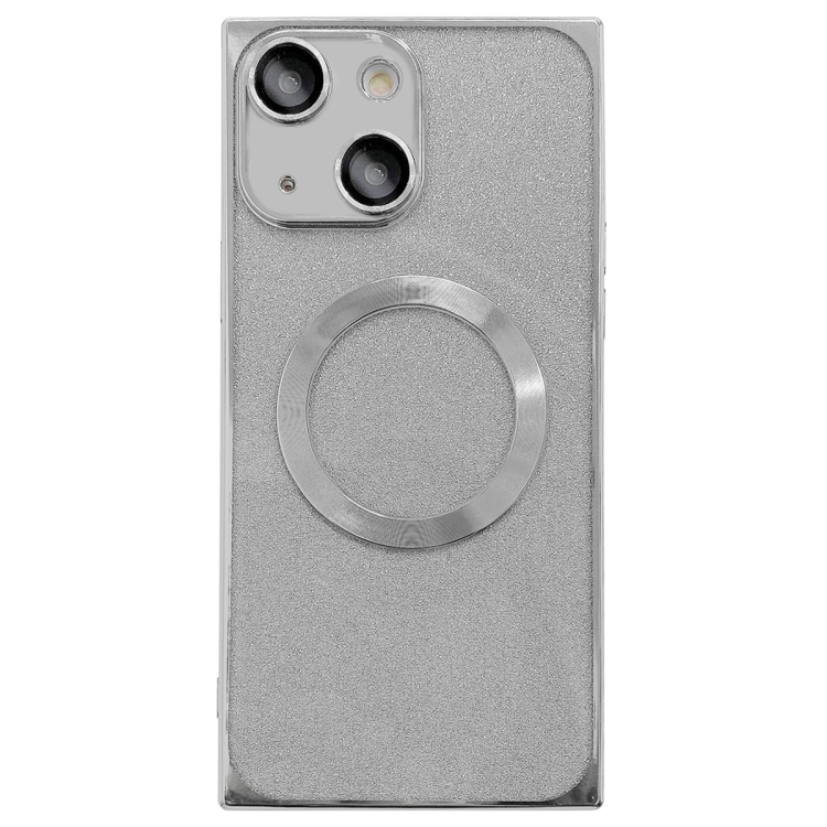 

For iPhone 13 Square Gradient Magsafe Electroplating TPU Phone Case(Silver)