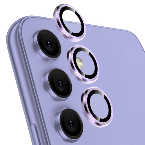 

For Samsung Galaxy A54 5G NORTHJO Camera Lens Protector Tempered Glass CD Vein Metal Ring Film(Purple)