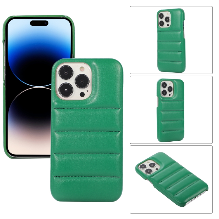 

For iPhone 15 Pro Max Down Jacket Airbag Shockproof Phone Case(Green)