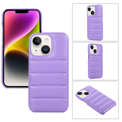 

For iPhone 15 Plus Down Jacket Airbag Shockproof Phone Case(Purple)