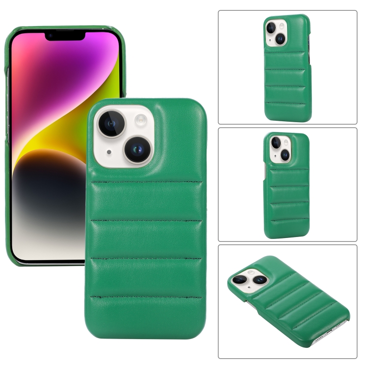 

For iPhone 15 Plus Down Jacket Airbag Shockproof Phone Case(Green)