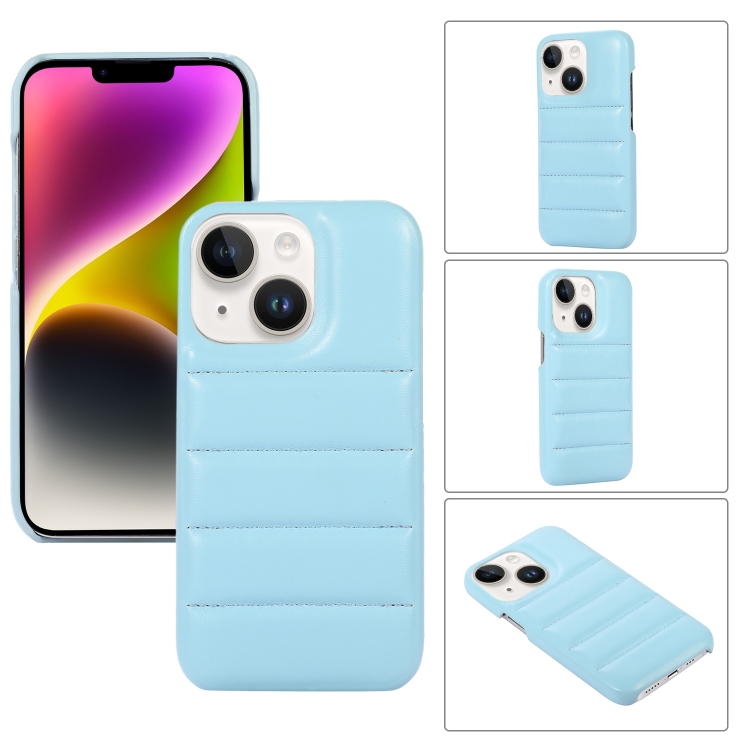 

For iPhone 15 Down Jacket Airbag Shockproof Phone Case(Blue)