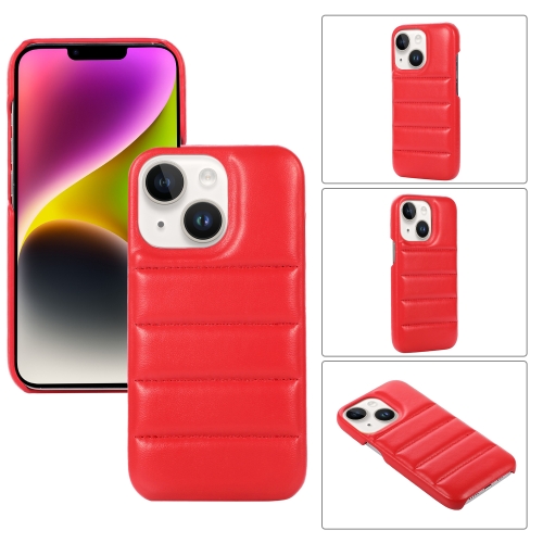 For iPhone 15 Down Jacket Airbag Shockproof Phone Case(Red) for iphone 12 pro max 3d scale style tpu phone case white
