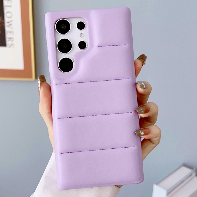 

For Samsung Galaxy S22 Ultra 5G Down Jacket Airbag Shockproof Phone Case(Purple)
