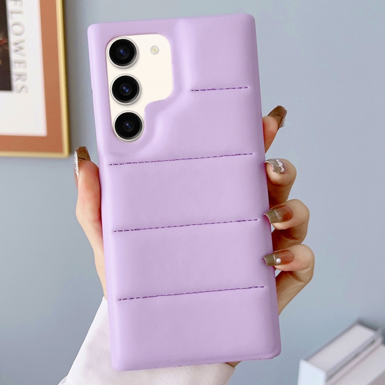 

For Samsung Galaxy S23 5G Down Jacket Airbag Shockproof Phone Case(Purple)