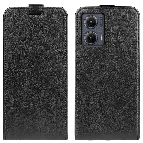 

For Motorola Edge 5G 2024 R64 Texture Single Vertical Flip Leather Phone Case(Black)