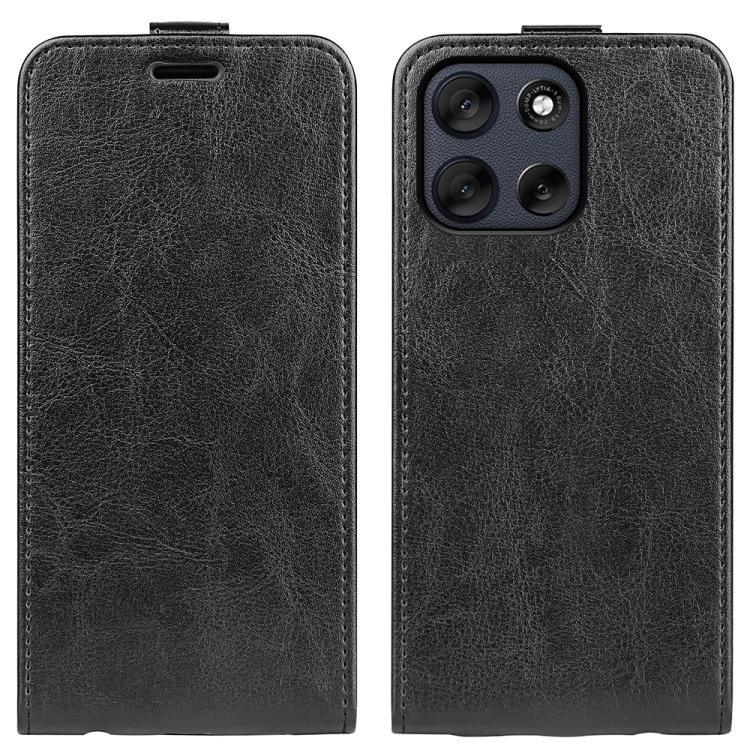 

For Motorola Moto G56 5G / G66Y R64 Texture Single Vertical Flip Leather Phone Case(Black)