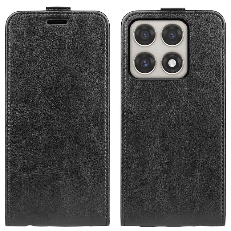 

For Motorola Edge 70 Pro R64 Texture Single Vertical Flip Leather Phone Case(Black)