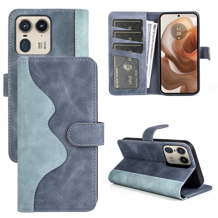 

For Motorola Edge 40 Stitching Horizontal Flip Leather Phone Case(Blue)
