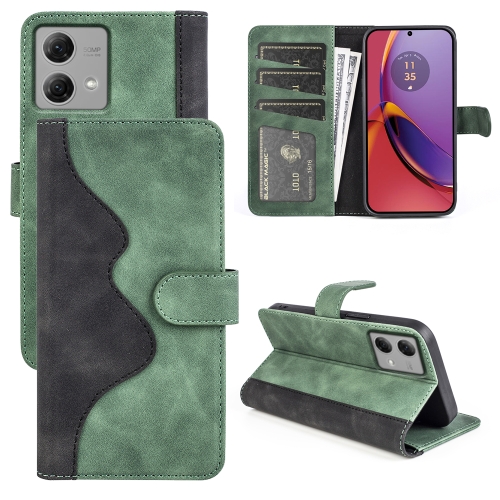 

For Motolora Moto G84 Stitching Horizontal Flip Leather Phone Case(Green)