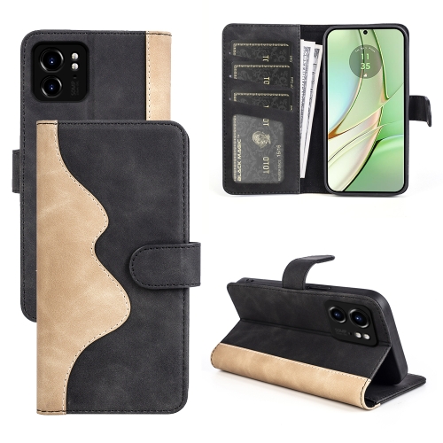 

For Motolora Edge 40 Stitching Horizontal Flip Leather Phone Case(Black)