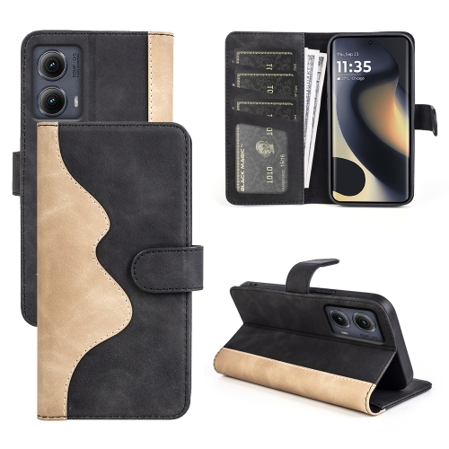 

For Motolora Edge 5G 2024 Stitching Horizontal Flip Leather Phone Case(Black)