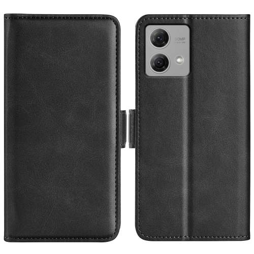 

For Motorola Moto G84 Dual-side Magnetic Buckle Horizontal Flip Leather Phone Case(Black)