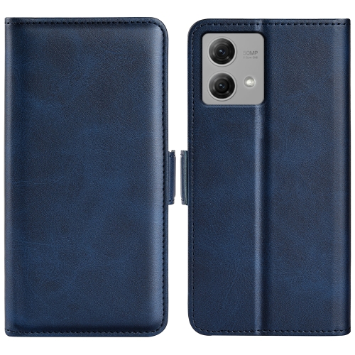 

For Motorola Moto G84 Dual-side Magnetic Buckle Horizontal Flip Leather Phone Case(Dark Blue)