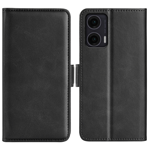 

For Motorola Moto G35 5G Dual-side Magnetic Buckle Horizontal Flip Leather Phone Case(Black)