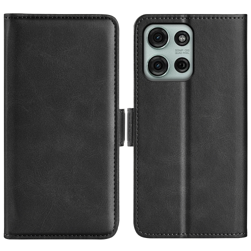 

For Motorola Moto G75 5G Dual-side Magnetic Buckle Horizontal Flip Leather Phone Case(Black)