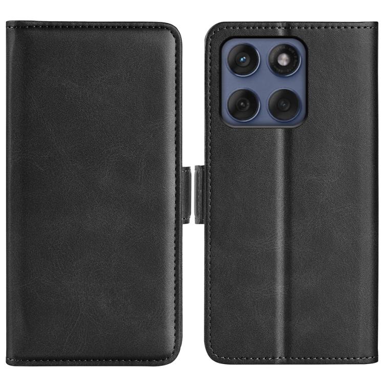 

For Motorola Moto Edge 60 Fusion Dual-side Magnetic Buckle Horizontal Flip Leather Phone Case(Black)
