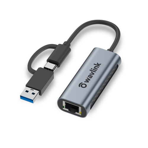 

Wavlink NWU330GCA Gigabit Ethernet Adapter Type-C to 2.5 Network Card RJ45 LAN USB3.0 Converter