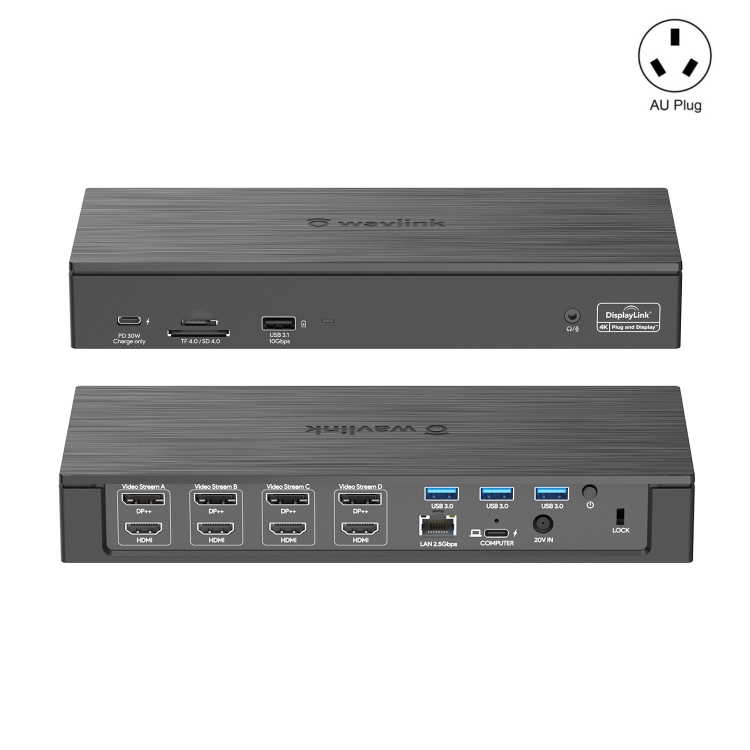 

Wavlink UG69PD8 100W PD 18 in 1 Type-C Dock Compatible Type-C Universal Docking Station, Plug:AU Plug