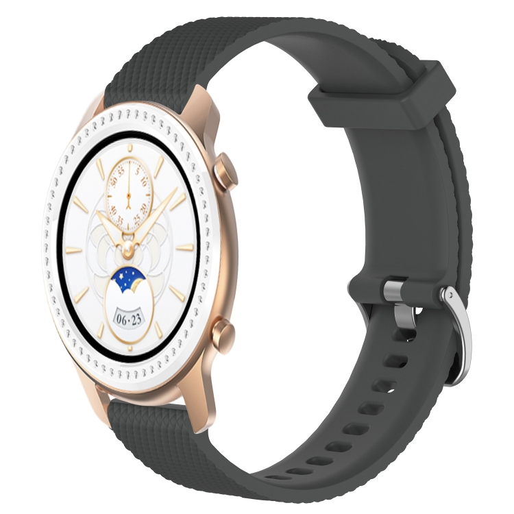 For Amazfit GTR 42MM 20mm Diamond Textured Silicone Watch