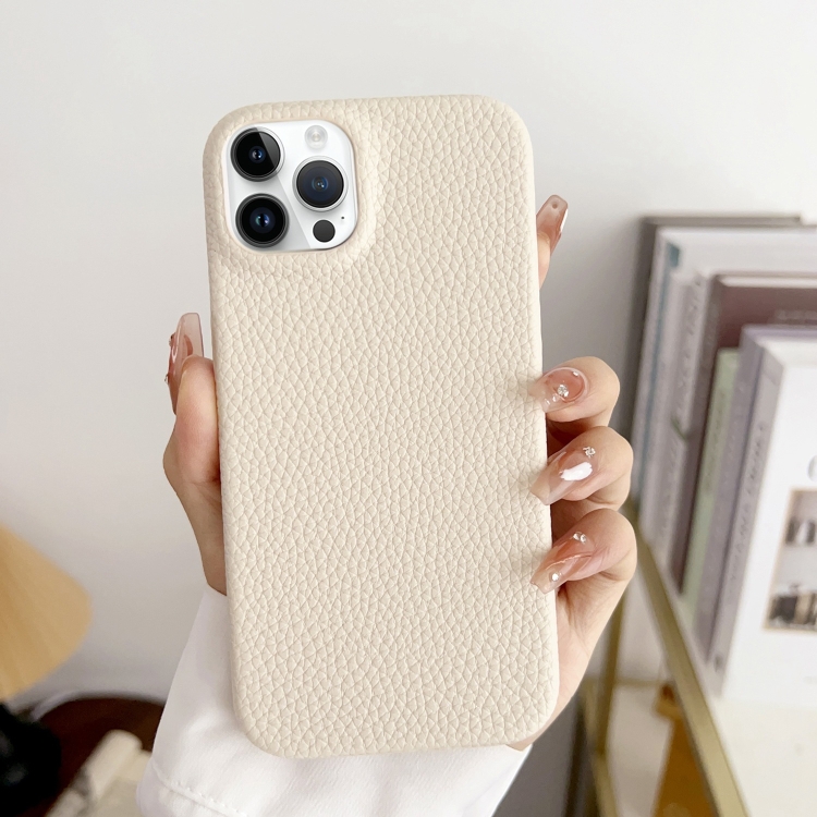 

For iPhone 15 Pro Litchi Texture All-inclusive Shockproof Phone Case(White)