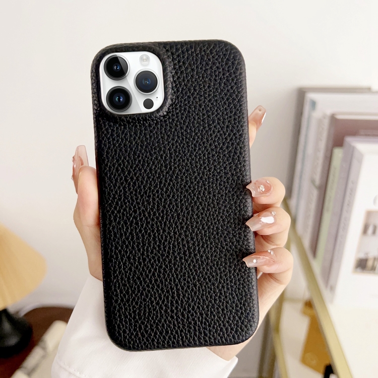 

For iPhone 15 Pro Litchi Texture All-inclusive Shockproof Phone Case(Black)