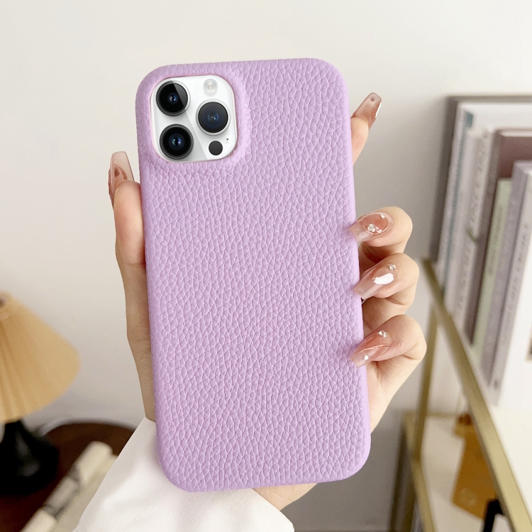 

For iPhone 15 Pro Litchi Texture All-inclusive Shockproof Phone Case(Purple)