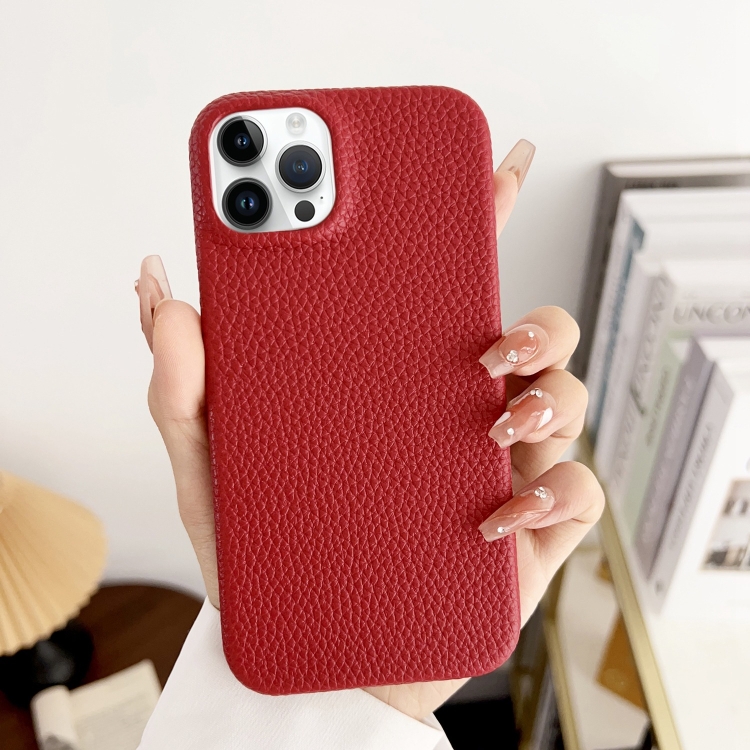 

For iPhone 15 Pro Litchi Texture All-inclusive Shockproof Phone Case(Red)