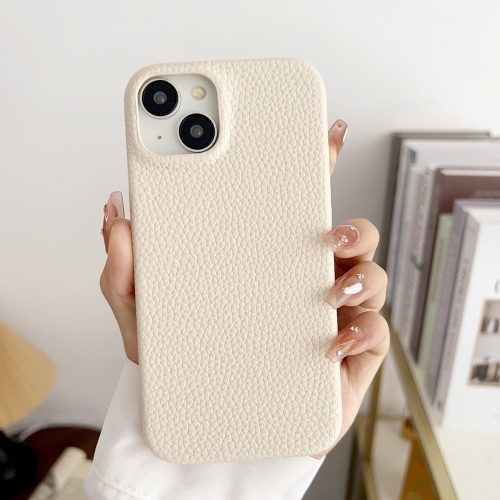 

For iPhone 15 Litchi Texture All-inclusive Shockproof Phone Case(White)