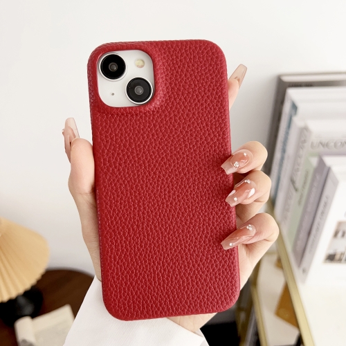 

For iPhone 15 Litchi Texture All-inclusive Shockproof Phone Case(Red)