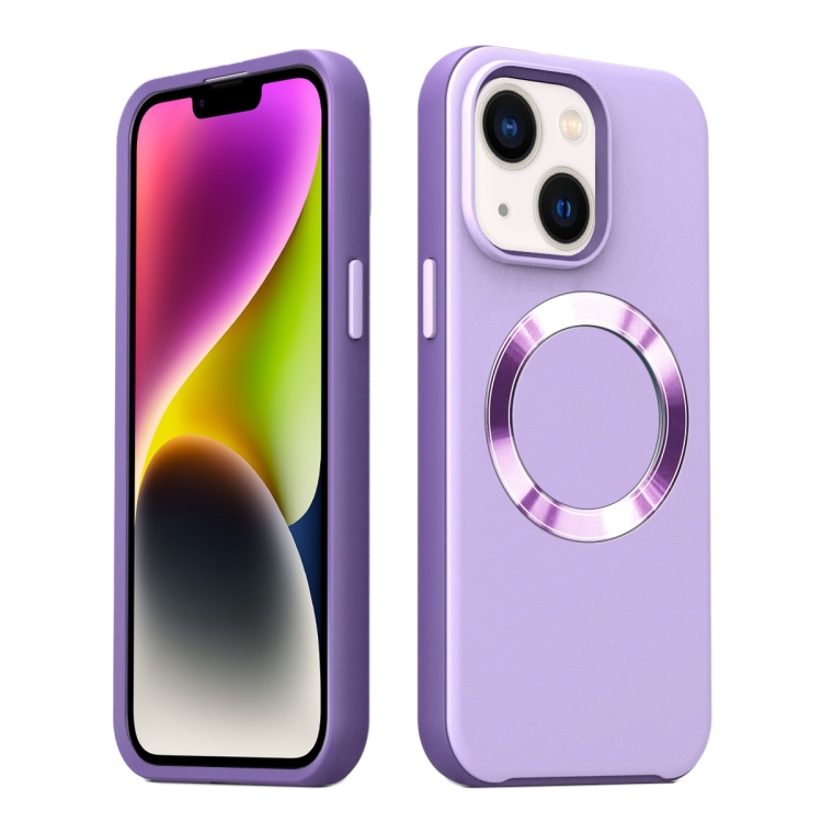 

For iPhone 15 CD Pattern Magsafe PC Phone Case(Purple)
