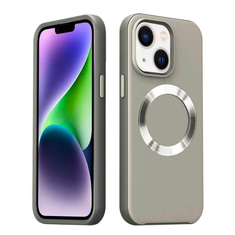 

For iPhone 14 CD Pattern Magsafe PC Phone Case(Grey)