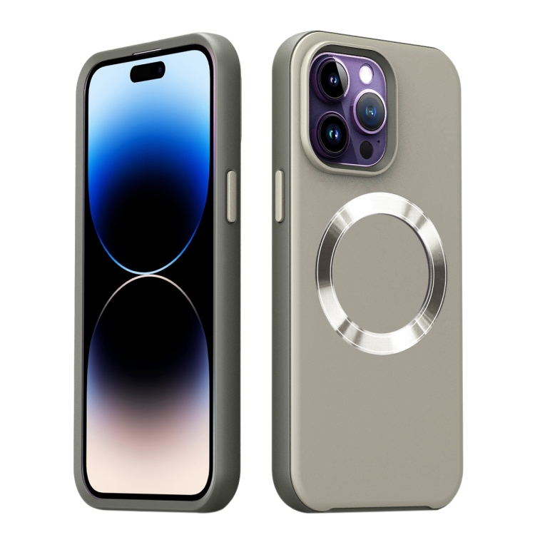 

For iPhone 14 Pro Max CD Pattern Magsafe PC Phone Case(Grey)