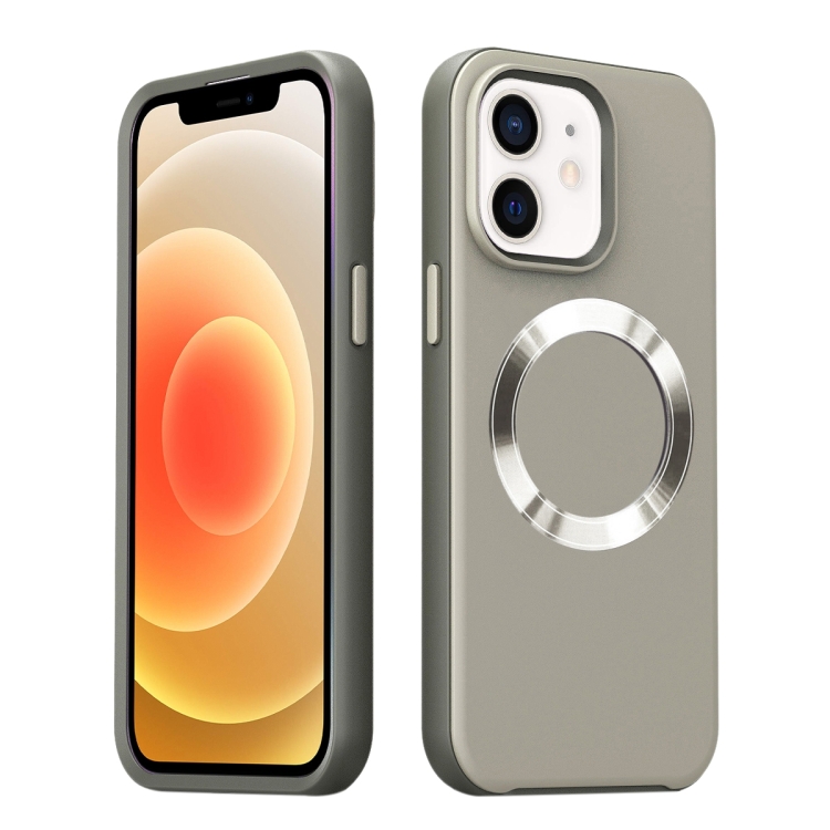 

For iPhone 12 CD Pattern Magsafe PC Phone Case(Grey)