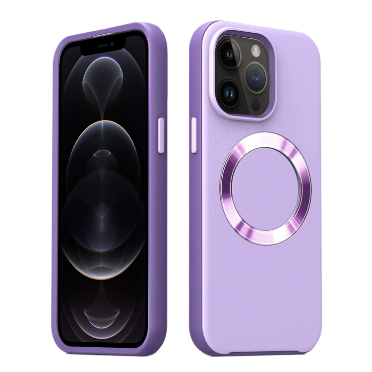 

For iPhone 12 Pro CD Pattern Magsafe PC Phone Case(Purple)