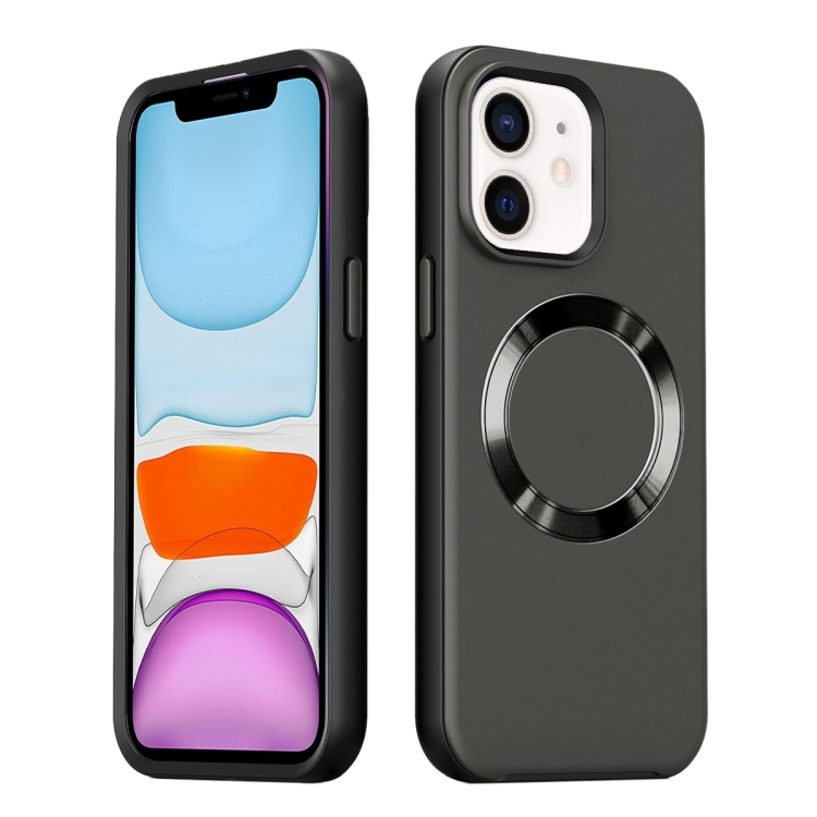 

For iPhone 11 CD Pattern Magsafe PC Phone Case(Black)