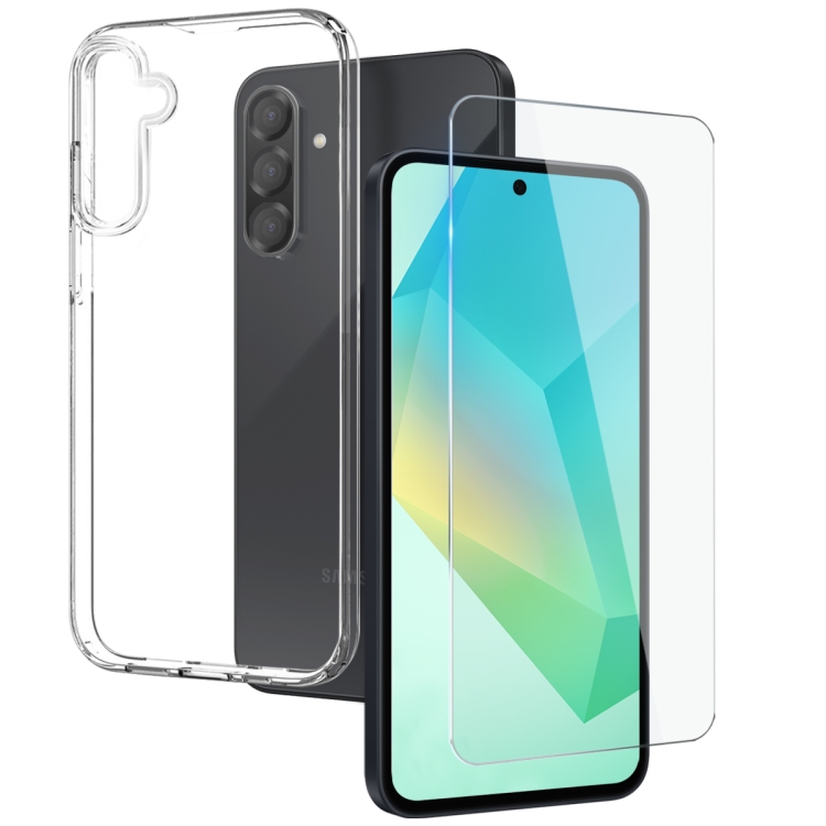 

For Samsung Galaxy A36 5G NORTHJO Transparent TPU Phone Case with Tempered Glass Film(Transparent)