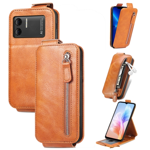 

For DOOGEE X98 Pro / X98 Zipper Wallet Vertical Flip Leather Phone Case(Brown)