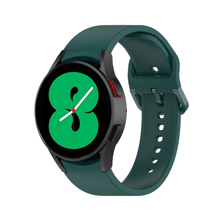 

For Samsung Galaxy Watch6 / 6 Classic JUNSUNMAY Solid Color Silicone Adjustable Watch Band(Dark Green)