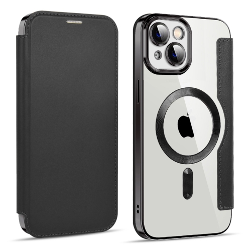 For iPhone 15 Plus MagSafe Magnetic RFID Anti-theft Leather Phone Case(Black) браслет rfid москвенок