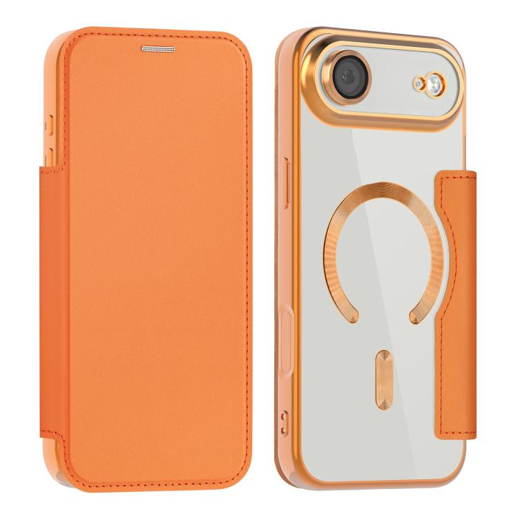 

For iPhone Air Shield MagSafe RFID Anti-theft Leather Phone Case(Orange)