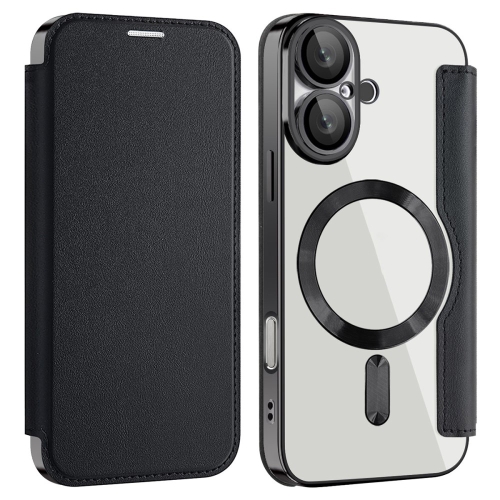 

For iPhone 16 Shield MagSafe RFID Anti-theft Leather Phone Case(Black)