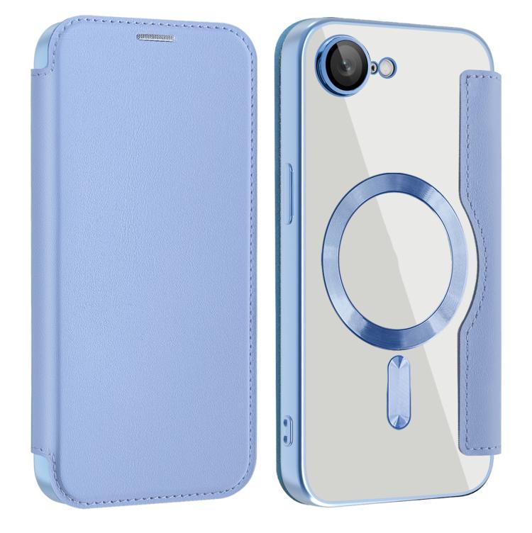 

For iPhone 16e Shield MagSafe RFID Anti-theft Leather Phone Case(Blue)