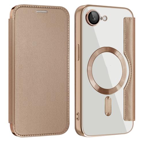 

For iPhone 16e Shield MagSafe RFID Anti-theft Leather Phone Case(Desert Gold)