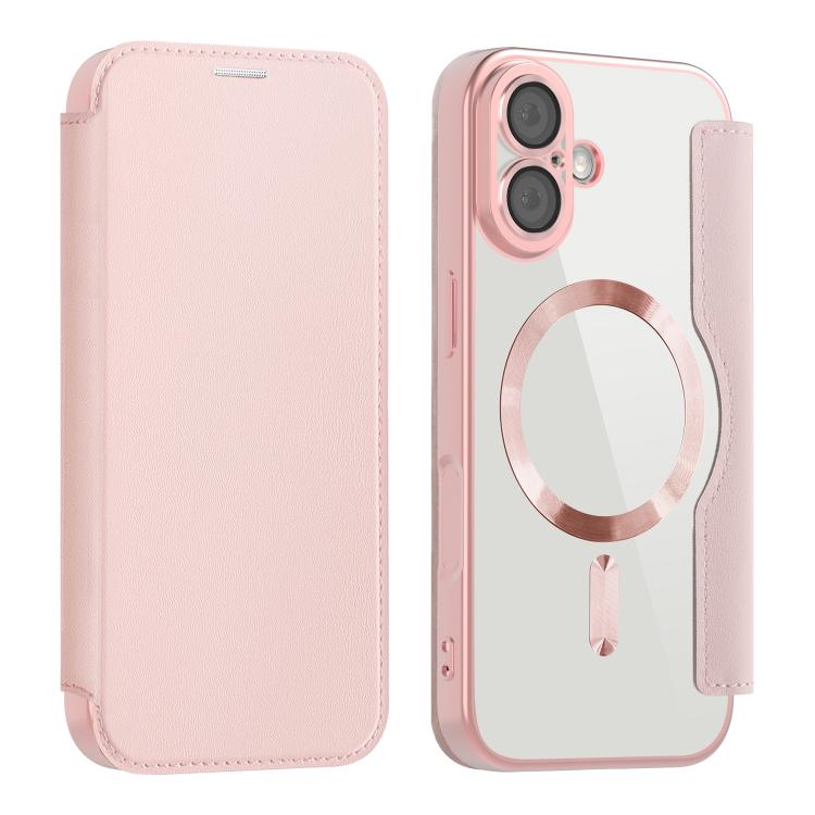 

For iPhone 17 Shield MagSafe RFID Anti-theft Leather Phone Case(Pink)