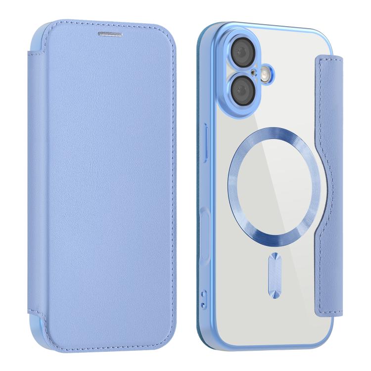 

For iPhone 17 Shield MagSafe RFID Anti-theft Leather Phone Case(Blue)