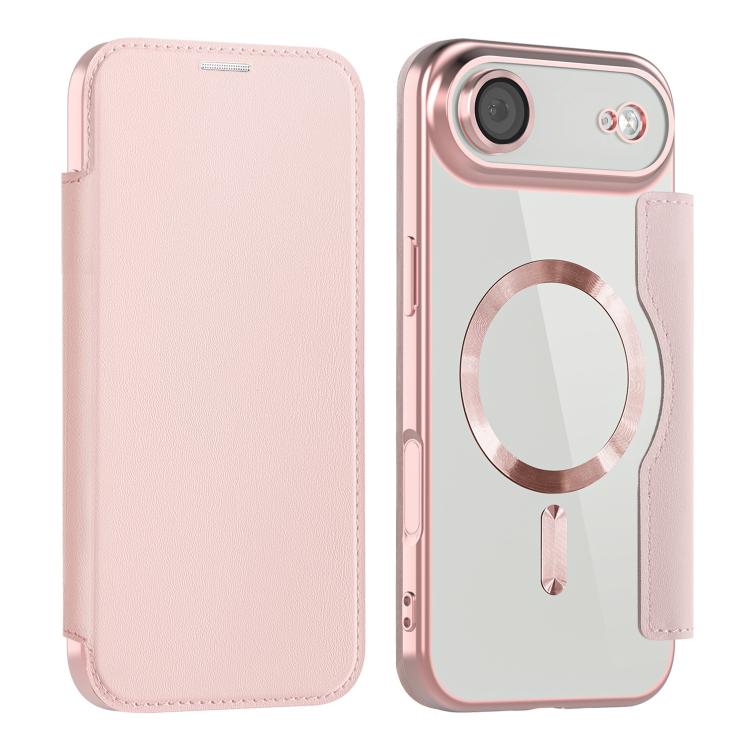 

For iPhone Air Shield MagSafe RFID Anti-theft Leather Phone Case(Pink)