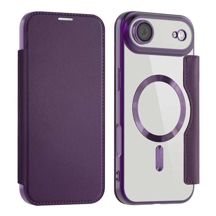 

For iPhone Air Shield MagSafe RFID Anti-theft Leather Phone Case(Purple)