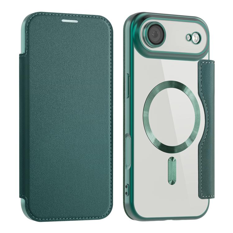 

For iPhone Air Shield MagSafe RFID Anti-theft Leather Phone Case(Green)